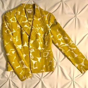Michael Kors White & Chartreuse Green Blazer